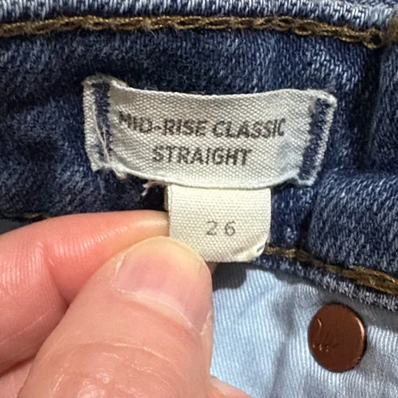 Madewell Women's Mid-Rise Classic straight Blue Jeans - Picture 3 of 11